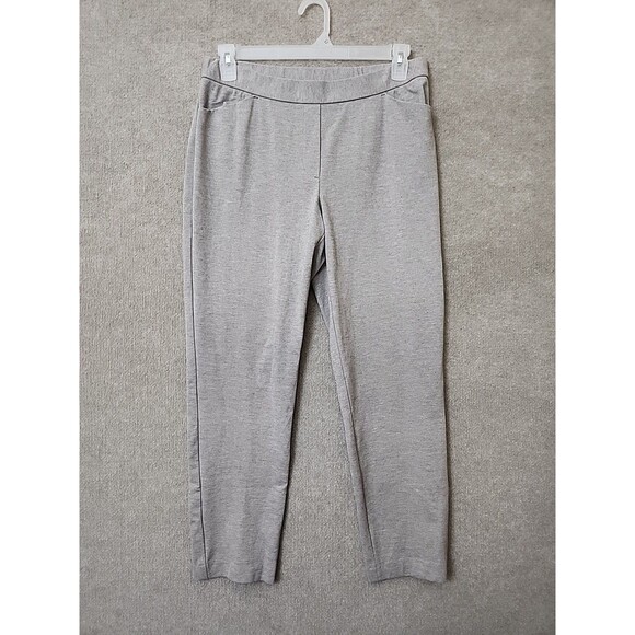 J Jill Ponte Knit Slim Leg Pants Womens M Beige Pull On Elastic Waist Stretch - Picture 1 of 8